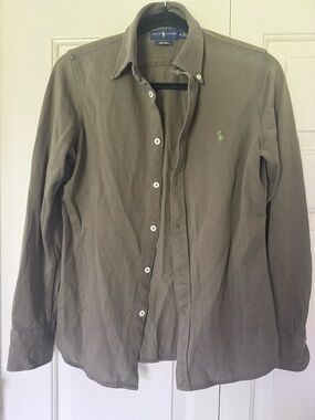 Ralph Lauren Olive Knit Oxford Polo Shirt